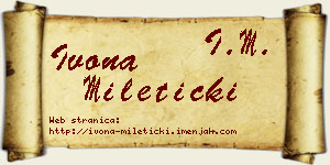 Ivona Mileticki vizit kartica